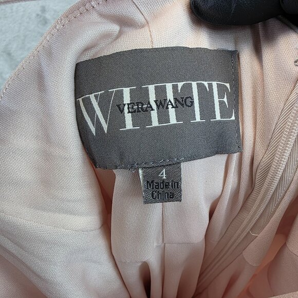 White by Vera Wang Gown Womens 4 Blush One Shoulder Formal Maxi Dress VW360513 - Picture 10 of 13